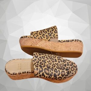 Stuart Weitzman Leopard Print Size 6 Wedge Sandal - Stunning Rock Star! - Cork